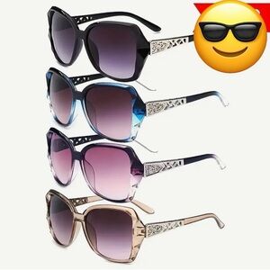 Woman’s Reddish Burgundy Sunglasses with Silver Accents